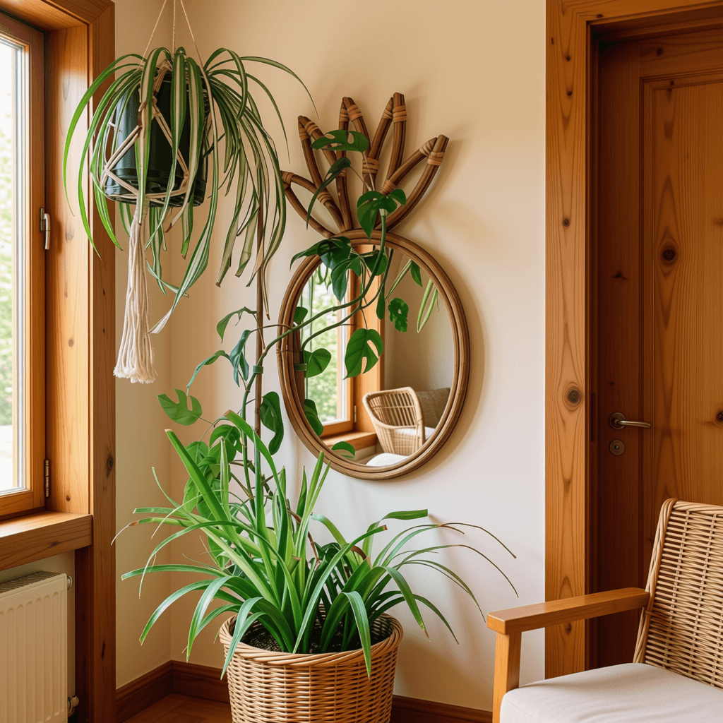 Pineapple Rattan Wall Mirror