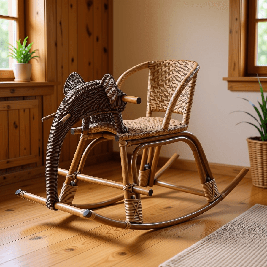 Elephant Rattan Rocking Chair