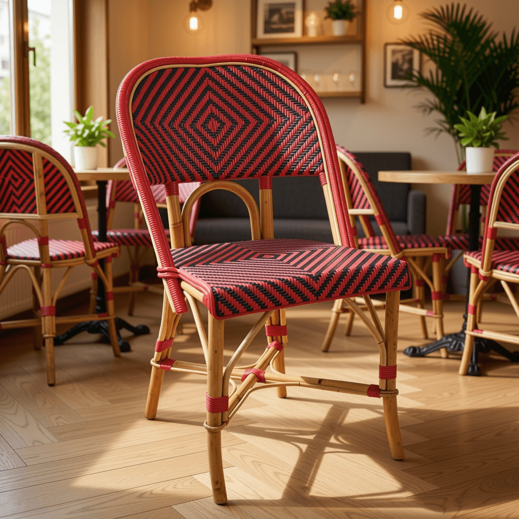 Red & Black Chevron Bistro Dining Chair