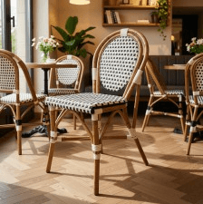 Black & White Chevron Bistro Dining Chair