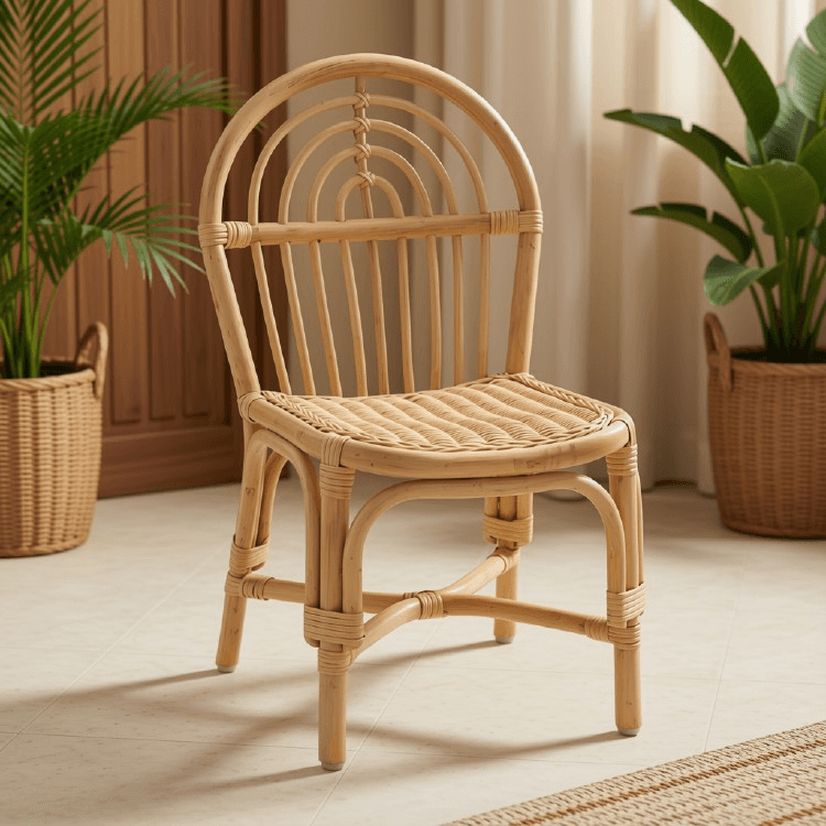Arched Spindle Rattan Dining Chair