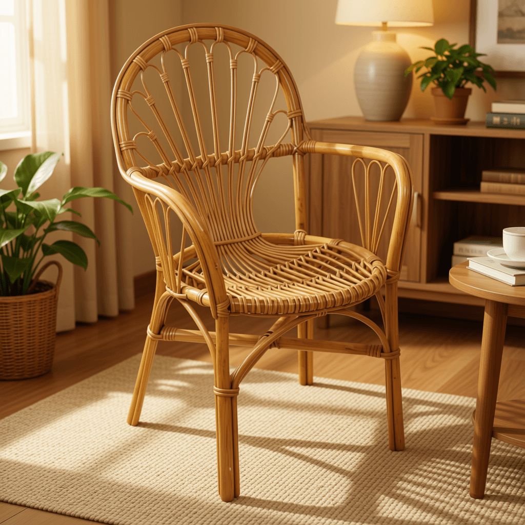 Bentwood Rattan Spindle Armchair