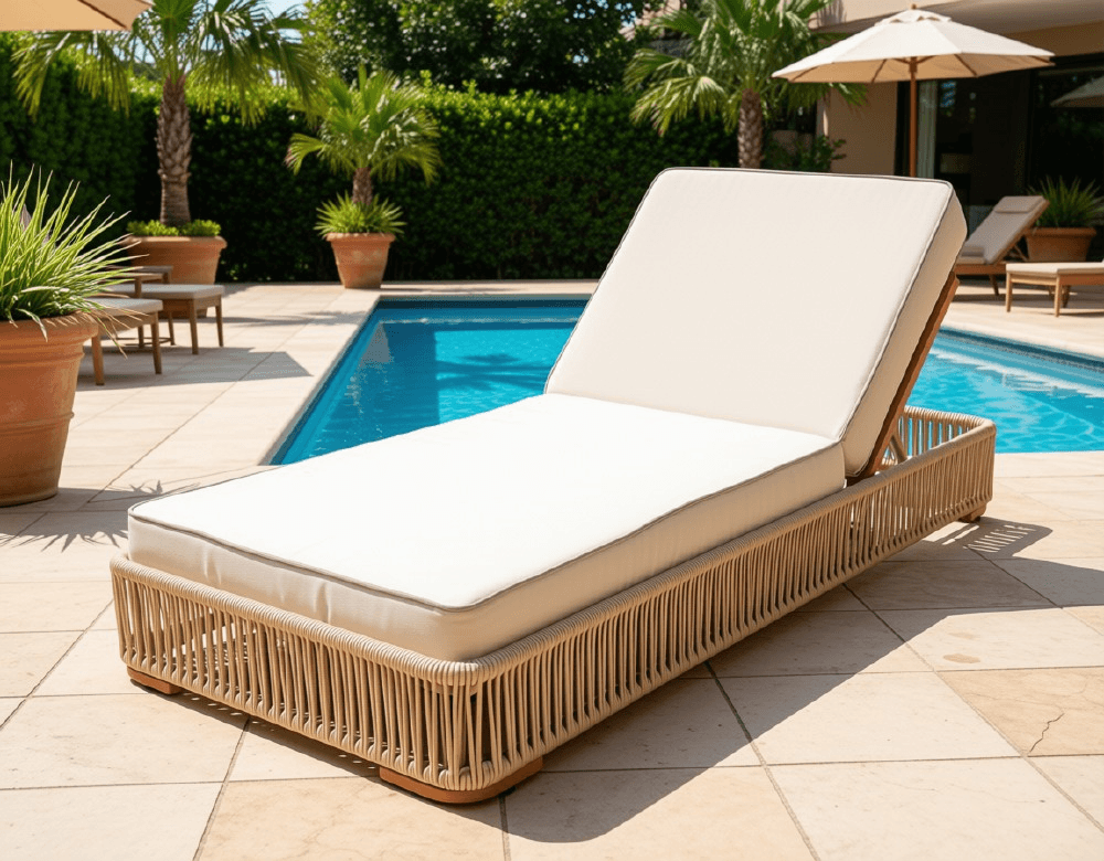 Rustic Outdoor Poolside Chaise Lounge