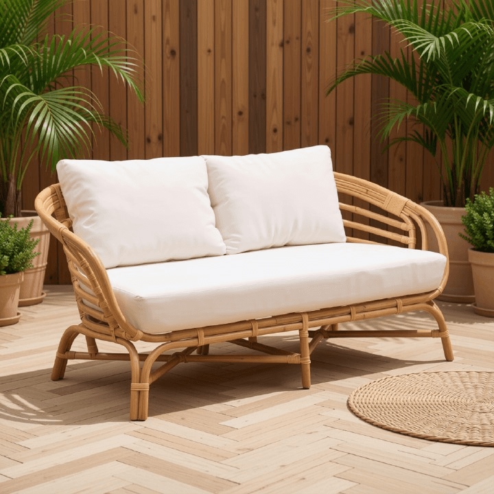 Natural Bamboo Lounge Settee